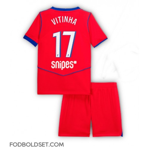 Paris Saint-Germain Vitinha #17 Tredje trøje Børn 2025-26 Kortærmet (+ Korte bukser)